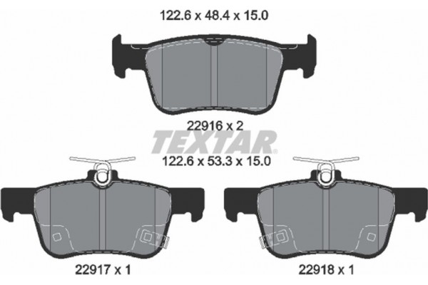 Textar Σετ τακάκια, Δισκόφρενα - 2291601 Textar Σετ τακάκια, Δισκόφρενα - 2291601