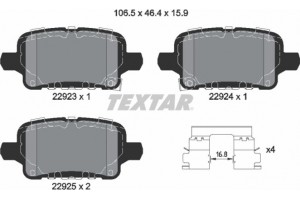 Textar Σετ τακάκια, Δισκόφρενα - 2292301