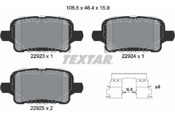 Textar Σετ τακάκια, Δισκόφρενα - 2292301 Textar Σετ τακάκια, Δισκόφρενα - 2292301