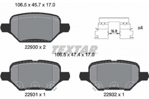Textar Σετ τακάκια, Δισκόφρενα - 2293001