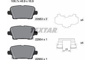 Textar Σετ τακάκια, Δισκόφρενα - 2295301