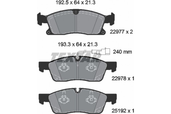 Textar Σετ τακάκια, Δισκόφρενα - 2297701