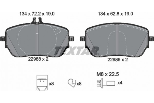 Textar Σετ τακάκια, Δισκόφρενα - 2298801 Textar Σετ τακάκια, Δισκόφρενα - 2298801