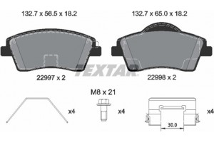 Textar Σετ τακάκια, Δισκόφρενα - 2299701