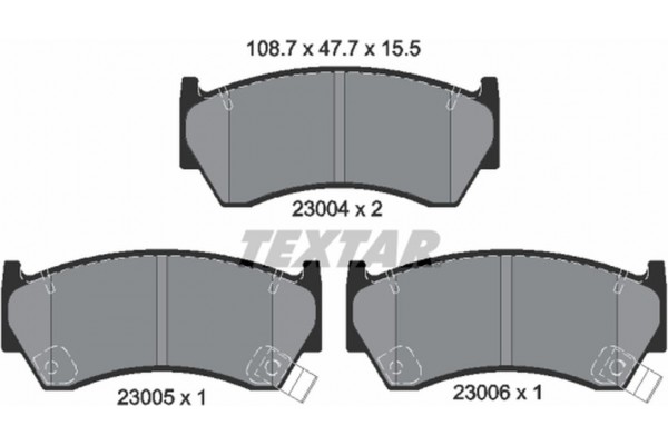 Textar Σετ τακάκια, Δισκόφρενα - 2300401 Textar Σετ τακάκια, Δισκόφρενα - 2300401