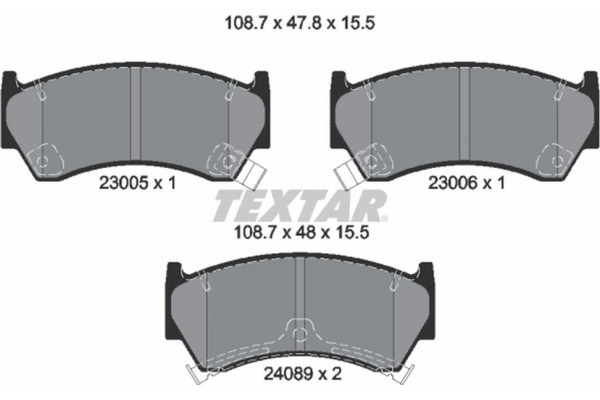 Textar Σετ τακάκια, Δισκόφρενα - 2300501