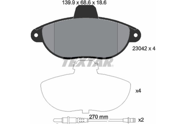 Textar Σετ τακάκια, Δισκόφρενα - 2304201 Textar Σετ τακάκια, Δισκόφρενα - 2304201
