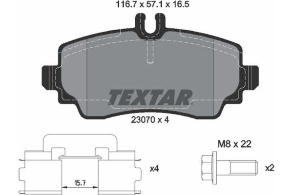 Textar Σετ τακάκια, Δισκόφρενα - 2307003 Textar Σετ τακάκια, Δισκόφρενα - 2307003