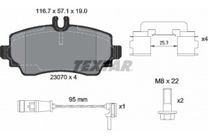 Textar Σετ τακάκια, Δισκόφρενα - 2307005
