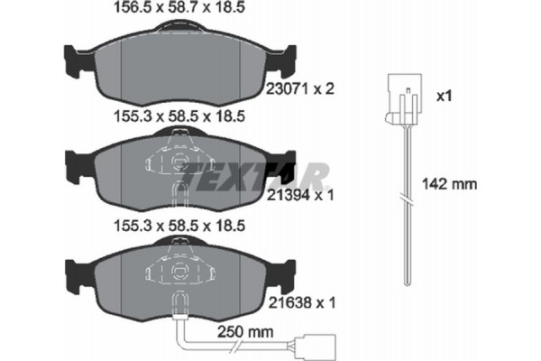 Textar Σετ τακάκια, Δισκόφρενα - 2307104 Textar Σετ τακάκια, Δισκόφρενα - 2307104