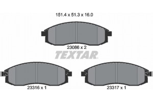 Textar Σετ τακάκια, Δισκόφρενα - 2308602