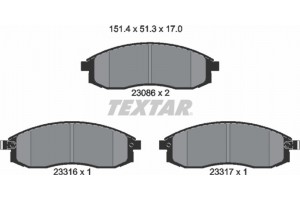 Textar Σετ τακάκια, Δισκόφρενα - 2308601