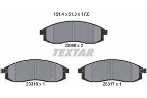 Textar Σετ τακάκια, Δισκόφρενα - 2308601