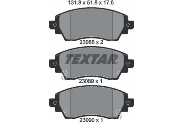 Textar Σετ τακάκια, Δισκόφρενα - 2308801