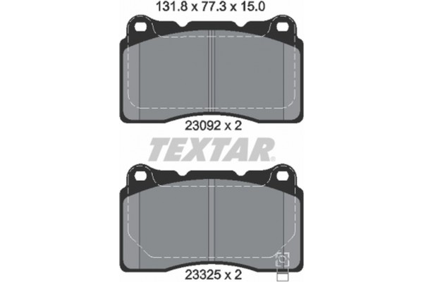 Textar Σετ τακάκια, Δισκόφρενα - 2309204