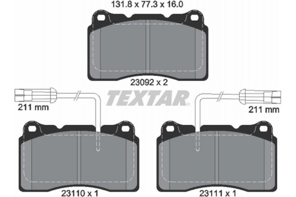 Textar Σετ τακάκια, Δισκόφρενα - 2309201 Textar Σετ τακάκια, Δισκόφρενα - 2309201