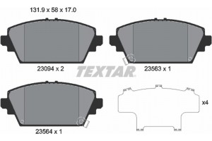 Textar Σετ τακάκια, Δισκόφρενα - 2309401