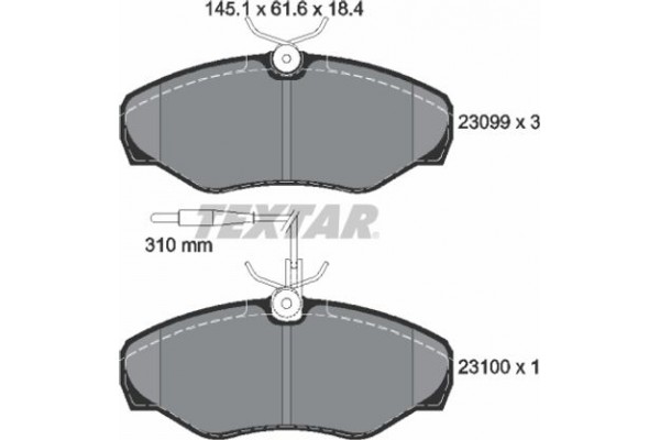 Textar Σετ τακάκια, Δισκόφρενα - 2309903