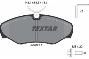 Textar Σετ τακάκια, Δισκόφρενα - 2309902