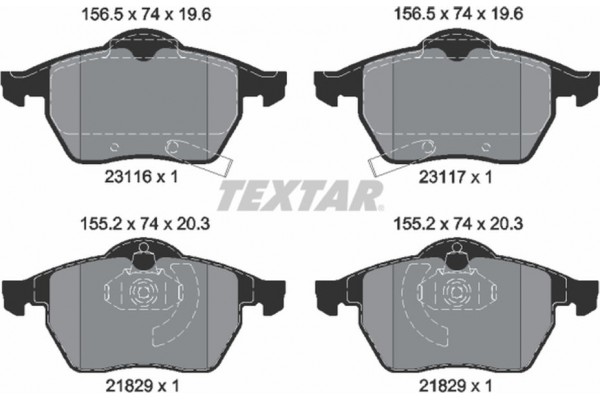 Textar Σετ τακάκια, Δισκόφρενα - 2311602 Textar Σετ τακάκια, Δισκόφρενα - 2311602