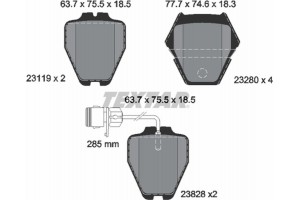 Textar Σετ τακάκια, Δισκόφρενα - 2311901