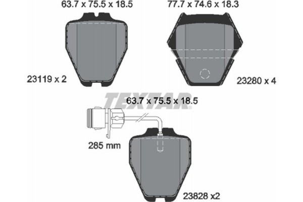 Textar Σετ τακάκια, Δισκόφρενα - 2311901 Textar Σετ τακάκια, Δισκόφρενα - 2311901