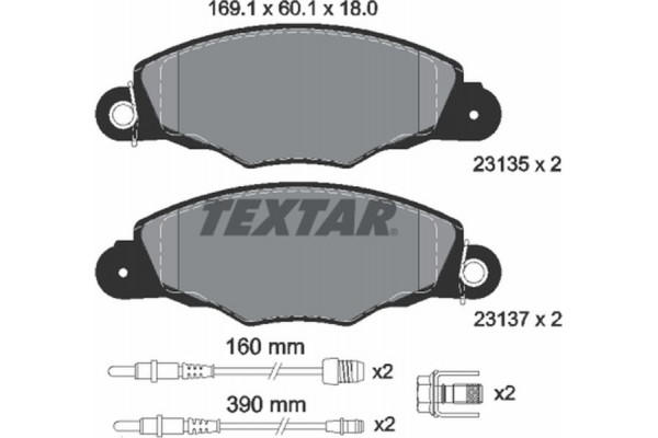 Textar Σετ τακάκια, Δισκόφρενα - 2313503 Textar Σετ τακάκια, Δισκόφρενα - 2313503