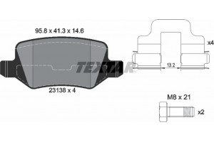 Textar Σετ τακάκια, Δισκόφρενα - 2313805