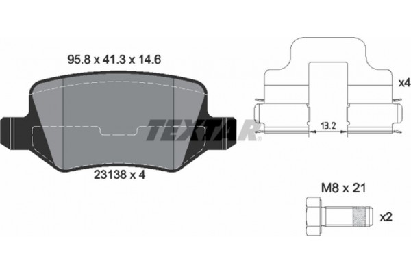 Textar Σετ τακάκια, Δισκόφρενα - 2313805