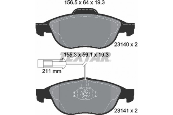 Textar Σετ τακάκια, Δισκόφρενα - 2314002 Textar Σετ τακάκια, Δισκόφρενα - 2314002