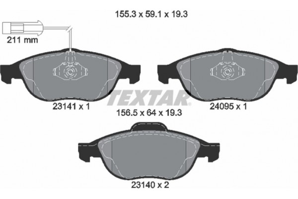 Textar Σετ τακάκια, Δισκόφρενα - 2314101 Textar Σετ τακάκια, Δισκόφρενα - 2314101