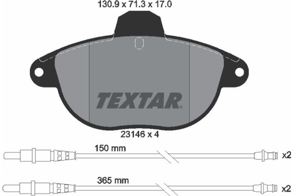 Textar Σετ τακάκια, Δισκόφρενα - 2314601