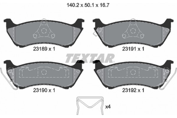 Textar Σετ τακάκια, Δισκόφρενα - 2318902