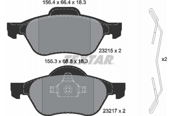 Textar Σετ τακάκια, Δισκόφρενα - 2321502