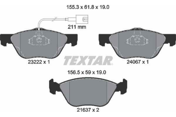 Textar Σετ τακάκια, Δισκόφρενα - 2322201