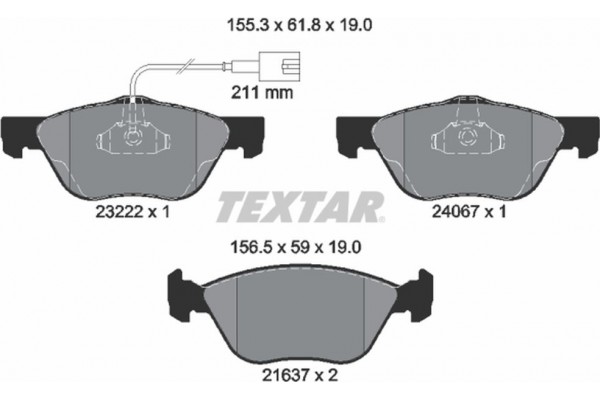 Textar Σετ τακάκια, Δισκόφρενα - 2322201