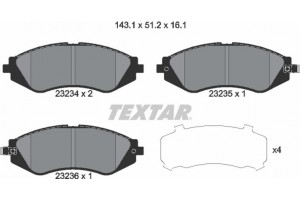 Textar Σετ τακάκια, Δισκόφρενα - 2323401