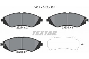 Textar Σετ τακάκια, Δισκόφρενα - 2323401