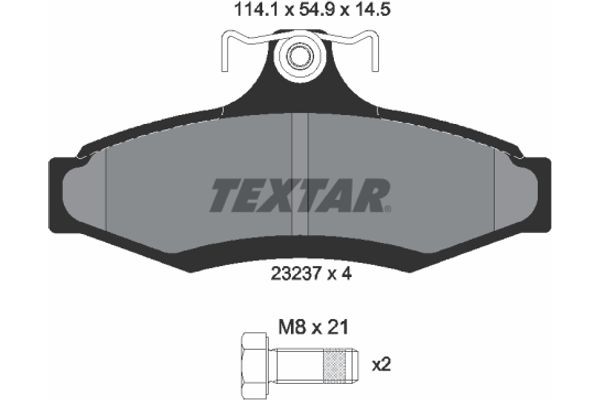 Textar Σετ τακάκια, Δισκόφρενα - 2323701