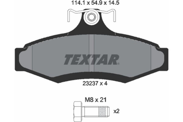 Textar Σετ τακάκια, Δισκόφρενα - 2323701