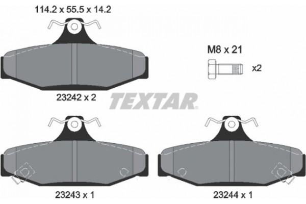 Textar Σετ τακάκια, Δισκόφρενα - 2324201