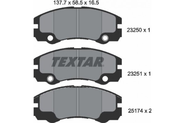 Textar Σετ τακάκια, Δισκόφρενα - 2325001