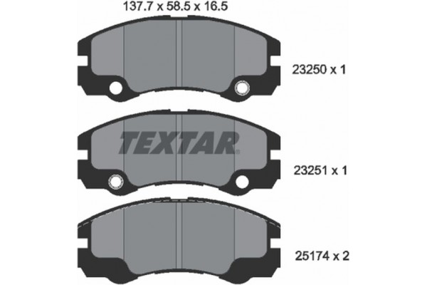 Textar Σετ τακάκια, Δισκόφρενα - 2325001