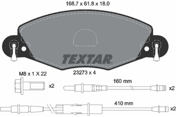 Textar Σετ τακάκια, Δισκόφρενα - 2327301