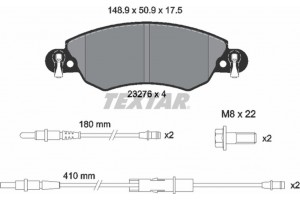 Textar Σετ τακάκια, Δισκόφρενα - 2327601