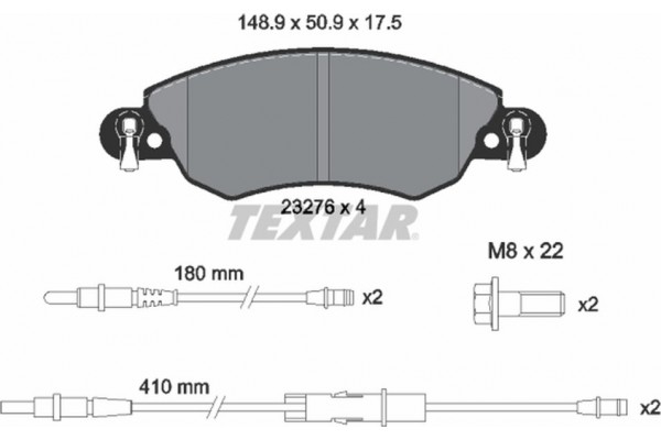 Textar Σετ τακάκια, Δισκόφρενα - 2327601