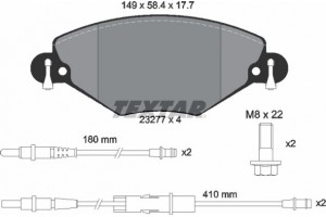 Textar Σετ τακάκια, Δισκόφρενα - 2327701