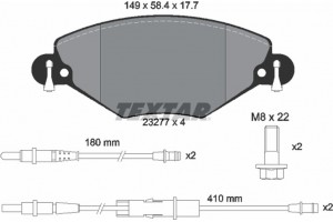 Textar Σετ τακάκια, Δισκόφρενα - 2327701