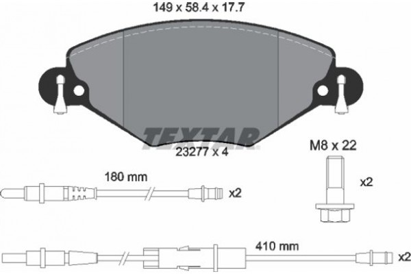 Textar Σετ τακάκια, Δισκόφρενα - 2327701