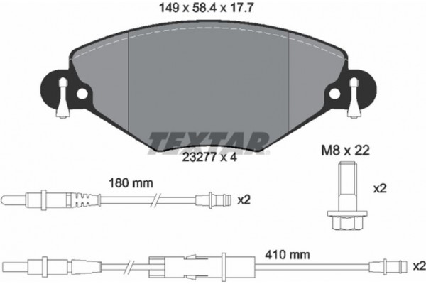 Textar Σετ τακάκια, Δισκόφρενα - 2327701
